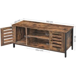 TV-bord - TV-b�nk i industrielt design - rustik brun 110x40x50