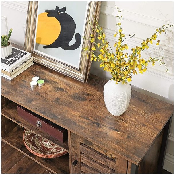 TV-bord - TV-b�nk i industrielt design - rustik brun 110x40x50