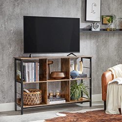 Reol - bogreol med 6 rum - konsolbord - rustik brun 120x80x33