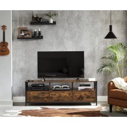 TV-bord - TV-b�nk i industrielt design - rustik brun 147x40x50