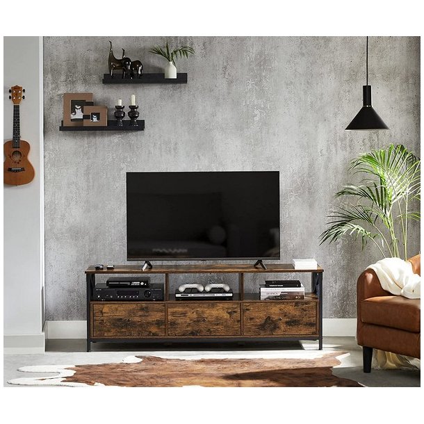 TV-bord - TV-bnk i industrielt design - rustik brun 147x40x50