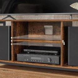 TV-b�nk - TV-bord i industrielt design - rustik brun 120x40x50