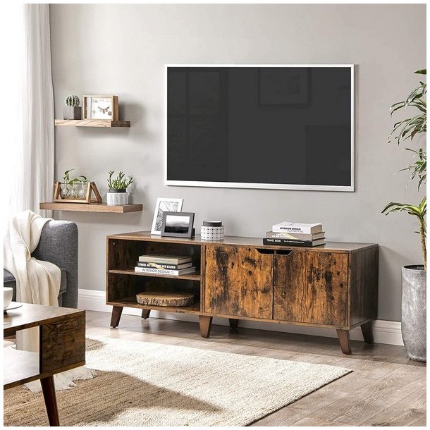 TV-b�nk - retro TV-bord - vintage rustik brun 140x40x50 cm