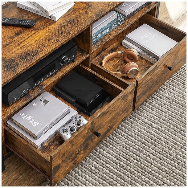 TV-bord - TV-b�nk i industrielt design - rustik brun 120x40x50