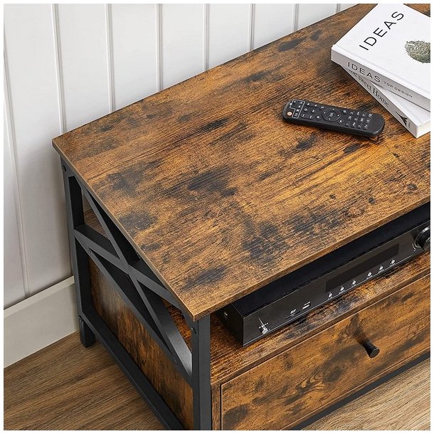 TV-bord - TV-b�nk i industrielt design - rustik brun 120x40x50