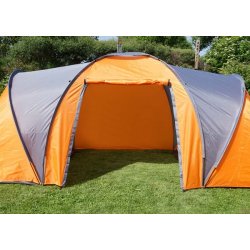 Campingtelt - 6 personers tunneltelt til camping - orange telt