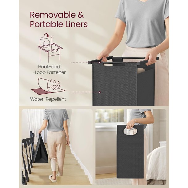 Vasket�jskurve med t�jstativ - garderobestativ - rustik brun