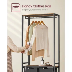 Vasket�jskurve med t�jstativ - garderobestativ - rustik brun