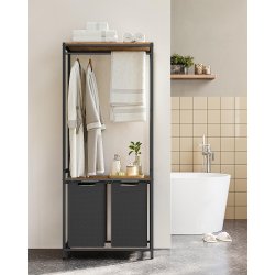 Vasket�jskurve med t�jstativ - garderobestativ - rustik brun