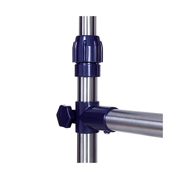 T�jstativ med 2 t�jst�nger - justerbar s�lv b�jlestang p� hjul