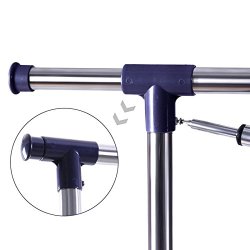 T�jstativ med 2 t�jst�nger - justerbar s�lv b�jlestang p� hjul