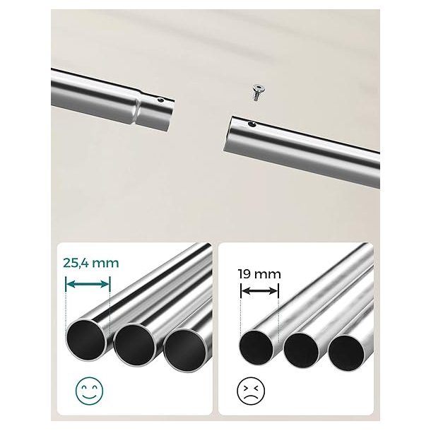 T�jstativ p� hjul - dobbelt t�jskinne s�lv 103,5 x 52,5 x 155