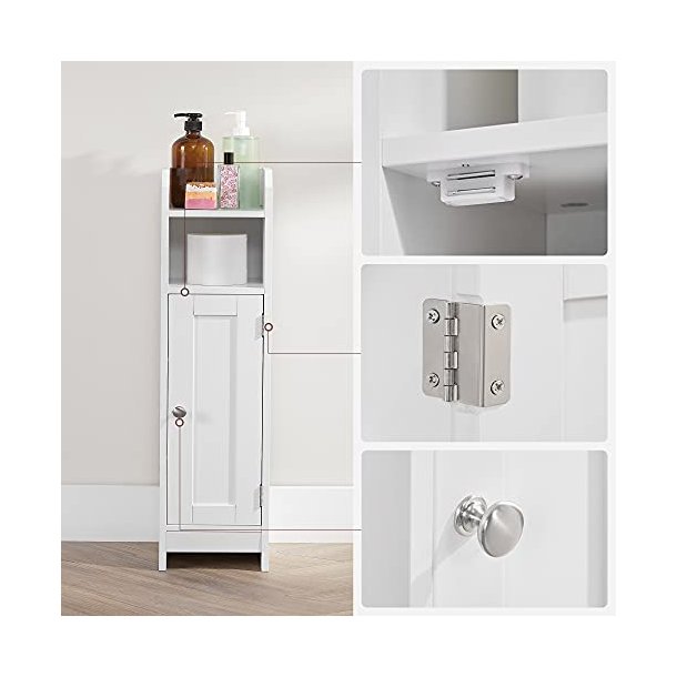 Badevrelsesskab - toiletskab - opbevaringsskab - hvid 18x20x80