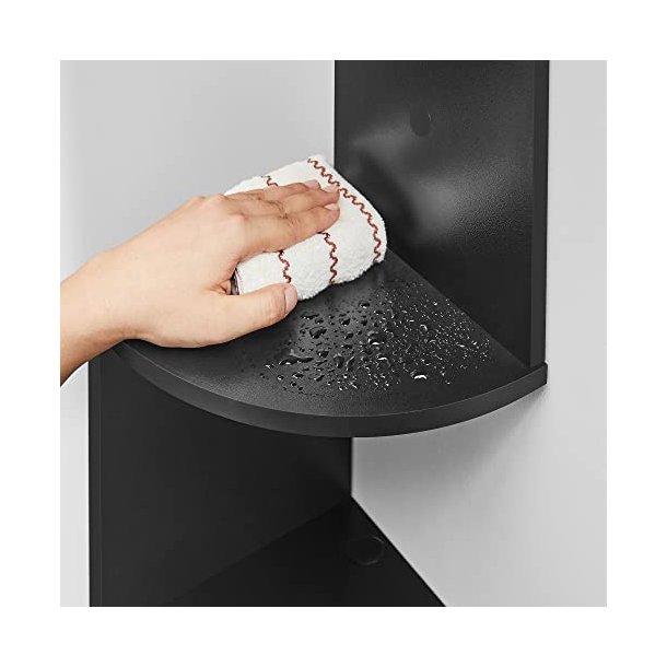 Hj�rnereol - v�gh�ngt bogreol med 5 hylder - sort reol