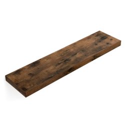 Hylde i tr� - v�gh�ngt tr�hylde - rustik brun v�ghylde 80 x 20 cm