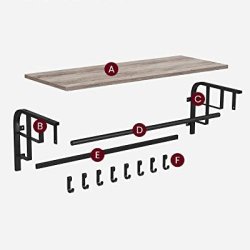 Knager�kke med knager, hattehylde og b�jlestang - gr� beige