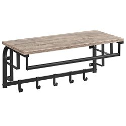 Knager�kke med knager, hattehylde og b�jlestang - gr� beige
