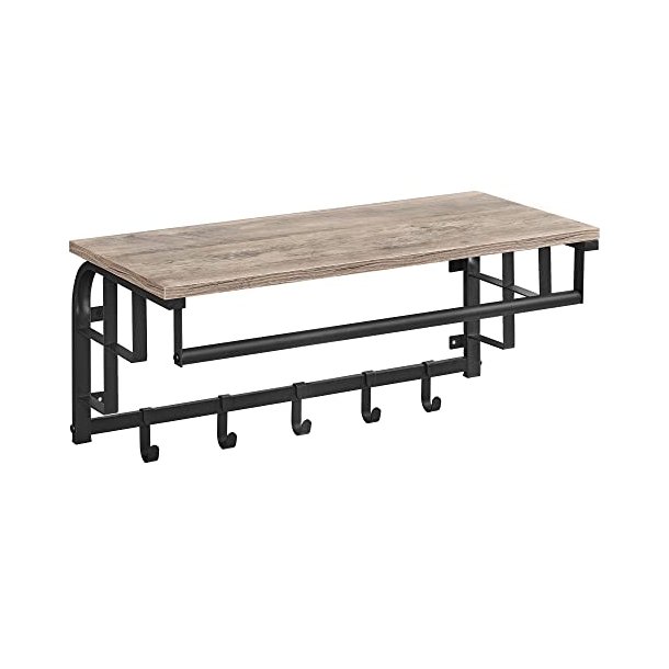 Knager�kke med knager, hattehylde og b�jlestang - gr� beige
