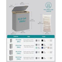 Vasket�jskurv med 3 rum - 3 vasket�jsposer - 150 liter - gr�