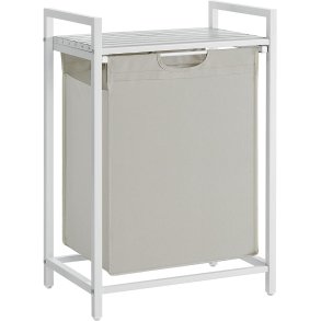 Vasket�jskurv med aftagelig vasket�jspose 65L - hvid 50 x 33 x 72 cm