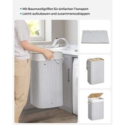 Vasket�jskurv i bambus med vasket�jspose - 70 liter - gr�