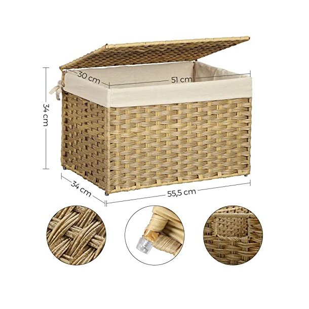 Vasket�jskurv - med l�g og vaskbar vasket�jspose - 60L brun