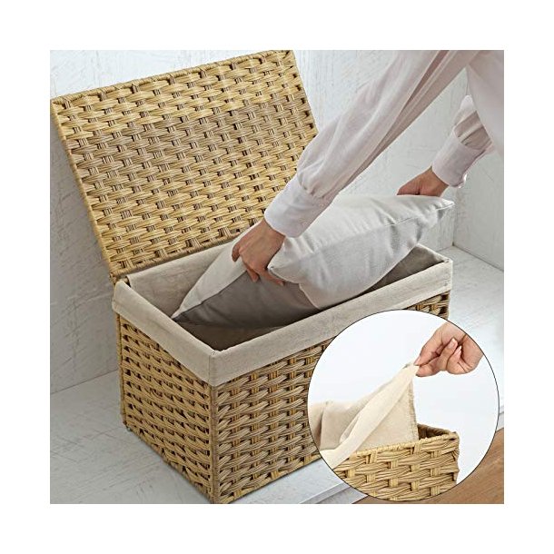 Vasket�jskurv - med l�g og vaskbar vasket�jspose - 60L brun