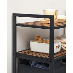 Vasket�jskurv med 2 rum - 2 vasket�jsposer - rustik brune hylder