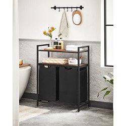 Vasket�jskurv med 2 rum - 2 vasket�jsposer - rustik brune hylder