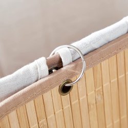 Vasket�jskurv i bambus med vasket�jspose - 70 liter - brun