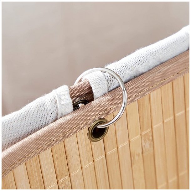 Vasket�jskurv i bambus med vasket�jspose - 70 liter - brun