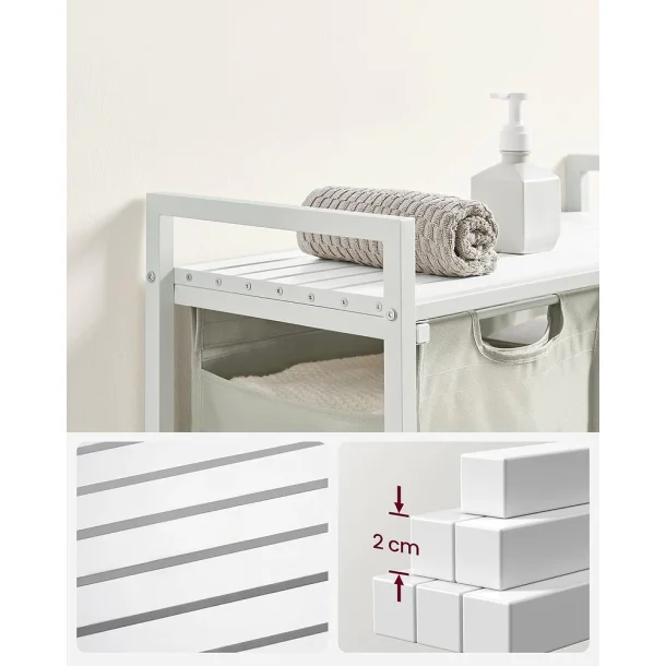 Vasket�jskurve med 2 rum - 2 vasket�jsposer - hvid