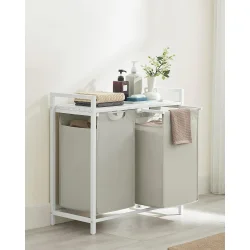 Vasket�jskurve med 2 rum - 2 vasket�jsposer - hvid