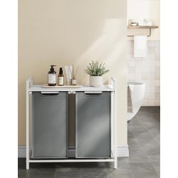 Vasket�jskurve med 2 rum - 2 vasket�jsposer - hvid og gr�