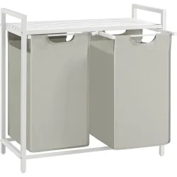 Vasket�jskurve med 2 rum - 2 vasket�jsposer - hvid
