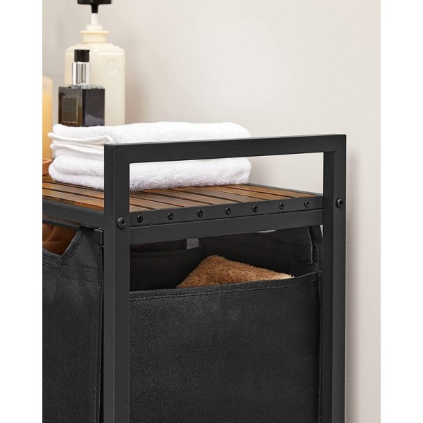 Vasket�jskurve med 3 rum - 3 vasket�jsposer - rustik brun