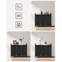 Vasket�jskurve med 3 rum - 3 vasket�jsposer - rustik brun