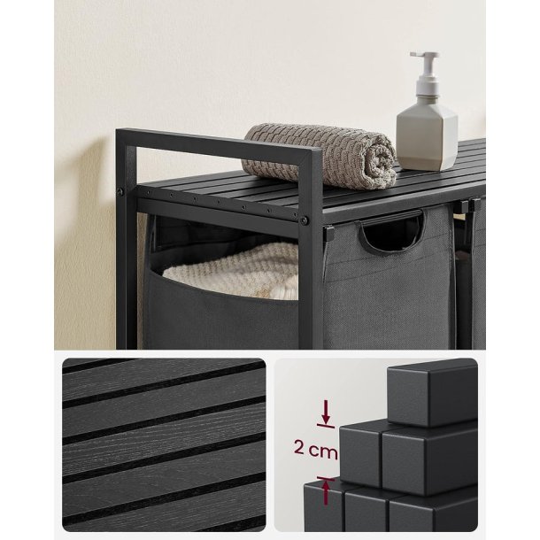 Vasket�jskurve med 3 rum - 3 vasket�jsposer - gr�