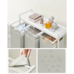 Vasket�jskurve med 3 rum - 3 vasket�jsposer - hvid