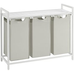 Vasket�jskurve med 3 rum - 3 vasket�jsposer - hvid
