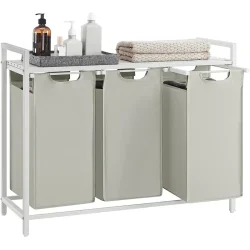 Vasket�jskurve med 3 rum - 3 vasket�jsposer - hvid