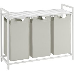 Vasket�jskurve med 3 rum - 3 vasket�jsposer - hvid