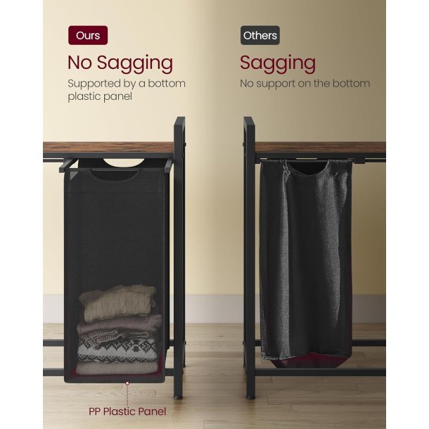 Vasket�jskurve med 4 rum - 4 vasket�jsposer - rustik brun