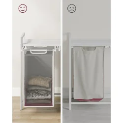 Vasket�jskurve med 2 rum - 2 vasket�jsposer - hvid