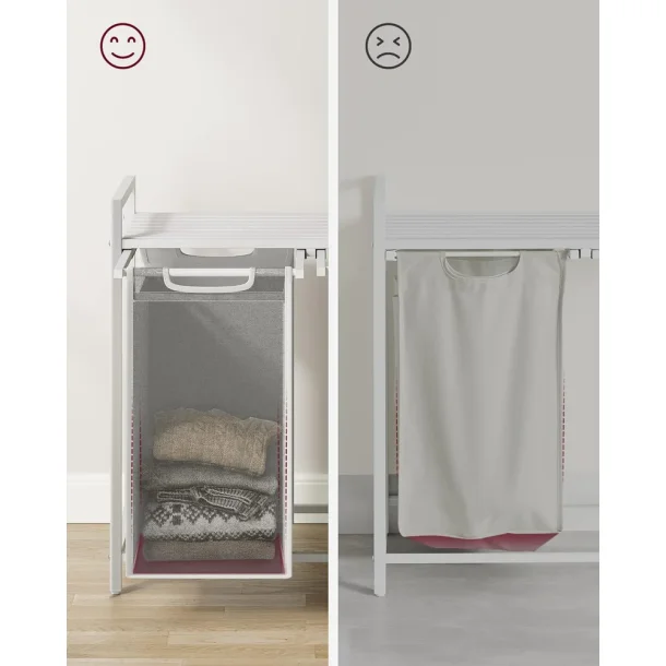 Vasket�jskurve med 2 rum - 2 vasket�jsposer - hvid