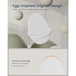 Knager - s�t med 4 knager i �g-inspireret design - hvid