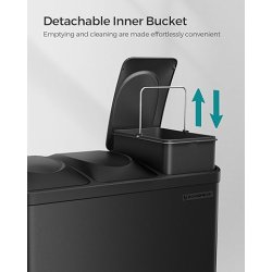 Pedalspand - skraldespand med l�g - 45L (3x15L) sort metal