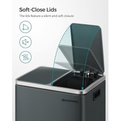 Skraldespand - pedalspand med soft close l�g - 2x15L antracit gr�