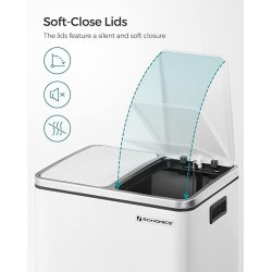 Skraldespand - pedalspand med soft close l�g - 2x15L hvid