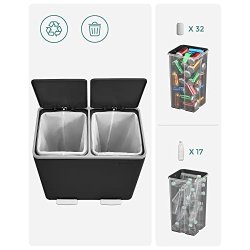 Skraldespand - pedalspand med soft close l�g - 2x24L sort